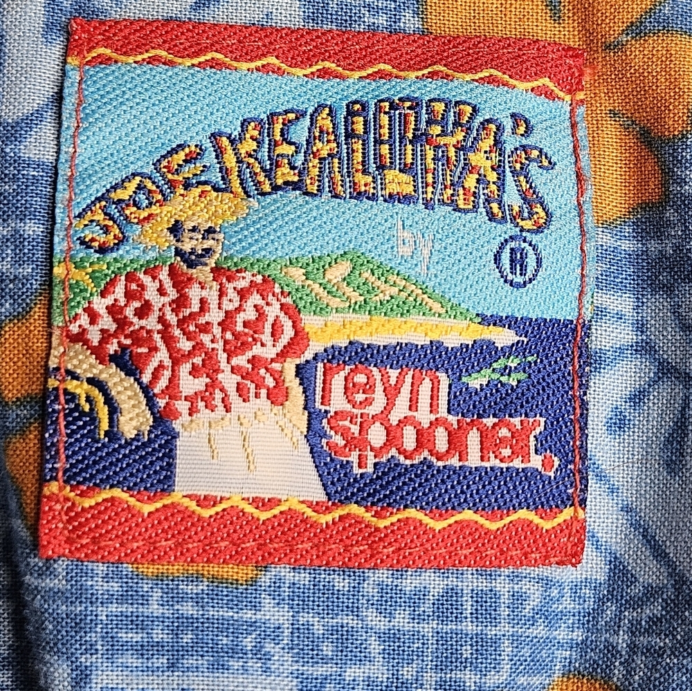 Reyn Spooner X Joe Kealoha's Vintage Hawaiian Button Down Men's Medium Blue - Picture 4 of 11